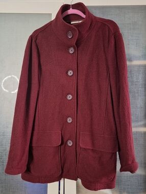 LL Bean XL Wool Jacket Merlot